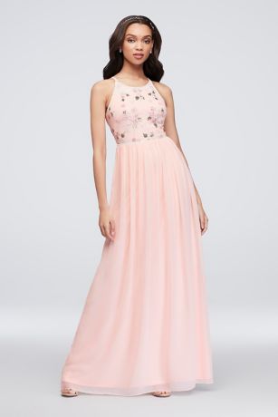 High Neck Pink Dresses